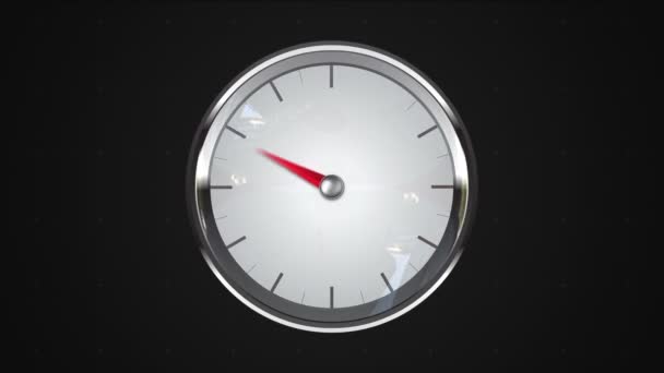 Indicated eleven o'clock point. gauge or watch animation. — Stock Video