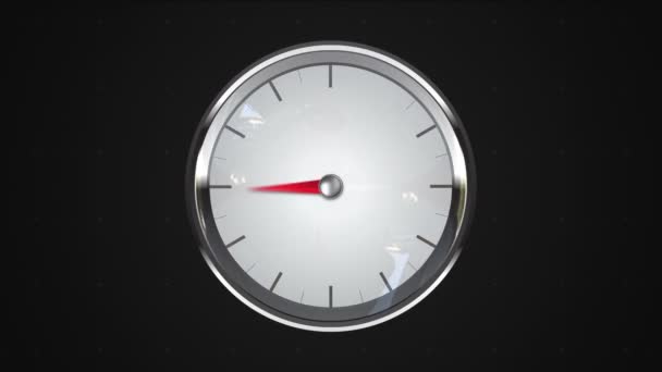 Indicado a las diez en punto. calibrador o animación de reloj . — Vídeo de stock