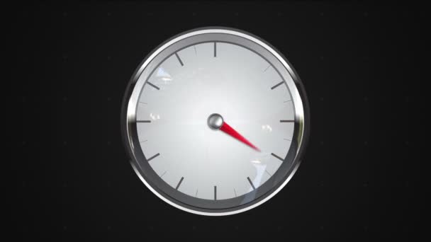 Indicated five o'clock point. gauge or watch animation. — Stock Video