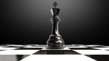 Şövalye animasyon biten bir satranç tahtası üzerinde satranç taşını koymak.