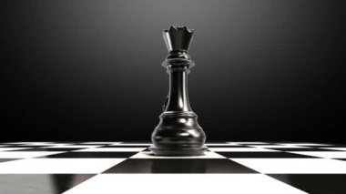 Kaya, animasyon biten bir satranç tahtası üzerinde satranç taşını koymak.