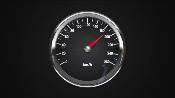 Velocity KMPH gauge. animation.(included alpha) — Stock Video