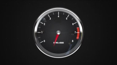 Rpm belirtilen dört noktası ölçer. animasyon. (dahil Alfa)