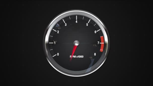 Indicated one point of RPM gauge. animation. — Stock Video