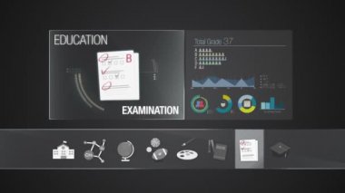 Eğitim içerikleri için muayene simgesi. Dijital ekran uygulama. Animasyon,(included Alpha eğitim Icon set)