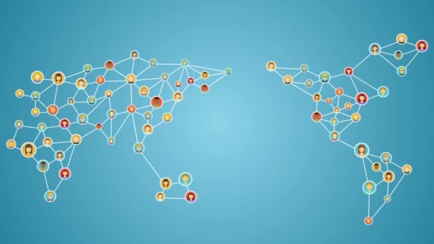 Telefone inteligente conectando pessoas do mundo, rede de negócios global. serviço de mídia social.3 — Vídeo de Stock