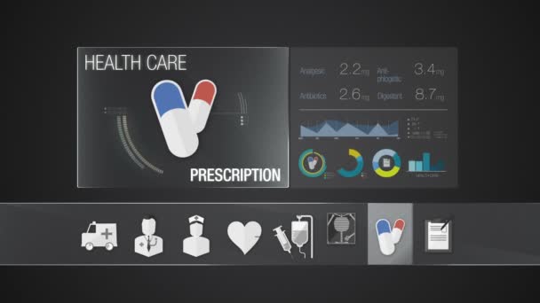 Icône d'ordonnance pour le contenu des soins de santé. Technologie service de soins médicaux. Application d'affichage numérique .