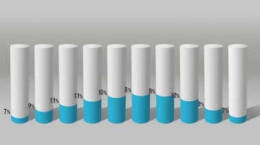 Ekonomik grafik artırın. 3D silindir daire çubuk grafik 1.