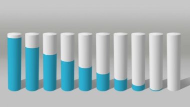 Ekonomik grafik azaltın. 3D silindir daire çubuk grafik 1.