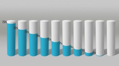 Ekonomik grafik azaltın. 3D silindir daire çubuk grafik 2.