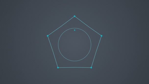 Oplossing, conclusie cirkeldiagram stroomdiagram, zes cirkel. (opgenomen alpha) — Stockvideo