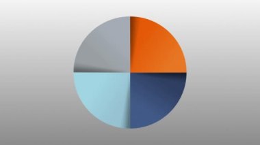 Daire diyagramı sunu için dört sonuç kategori grafiği. powerpoint şablonu(alfa dahil)