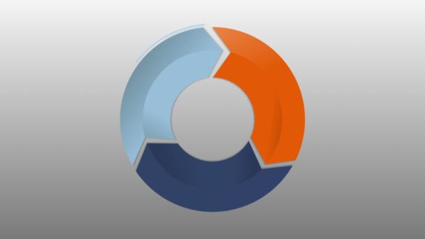 Cercle diagramme trois boîte de flèche de résultat pour la présentation. modèle powerpoint (inclus alpha )