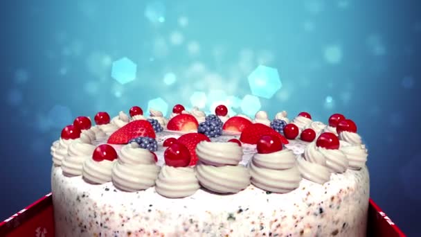 Strawbarry Celebration torta az ajándékdoboz (benne alfa) — Stock videók