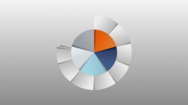 Daire diyagram 5 sonuç Kategori grafik presentation.version 2 powerpoint şablonu (dahil alpha için)