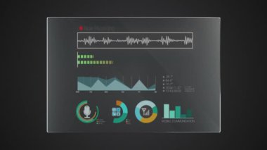 Bilgi grafik teknolojisi paneli 'Kayıt' kullanıcı arabirimi dijital görüntüleme uygulaması (dahil Alfa)