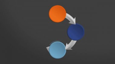 Dört daire ok akışı chart.powerpoint sunu şablonu. (dahil Alfa)