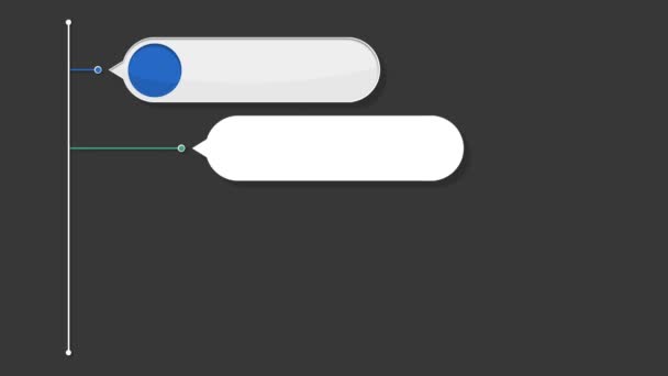 Vier runde quadratische Eingangsboxdiagramme, Powerpoint-Präsentationsvorlage. (enthaltenes Alpha) — Stockvideo