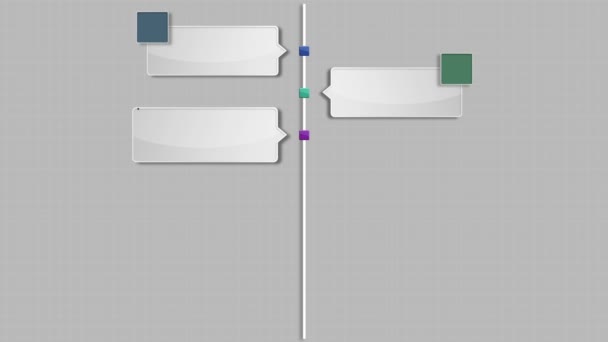 Diagrama de caja de título de introducción cuadrada de siete, plantilla de presentación powerpoint. (incluido alfa ) — Vídeos de Stock