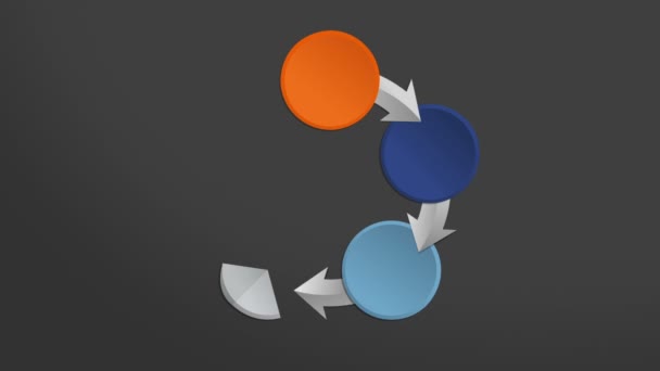 Modèle de présentation de diagramme de flux de flèche Five Circle. (inclus alpha ) — Video