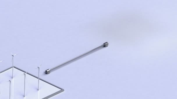 L'énergie éolienne a changé l'énergie électrique. et approvisionner une ville en électricité. version blanche .