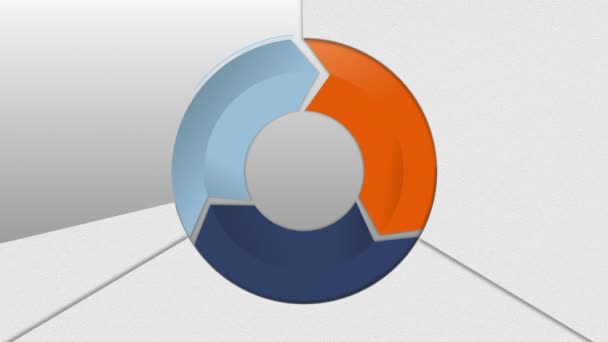 Circle diagram three result arrow box for presentation 2. powerpoint template(included alpha) — Stock Video