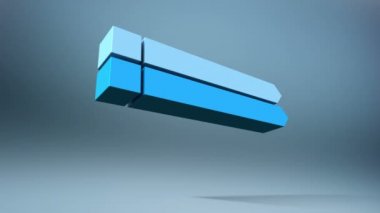 3D bar. Dört kare Intro başlığı kutusunu grafik, powerpoint sunu template.version 1 (dahil Alfa)