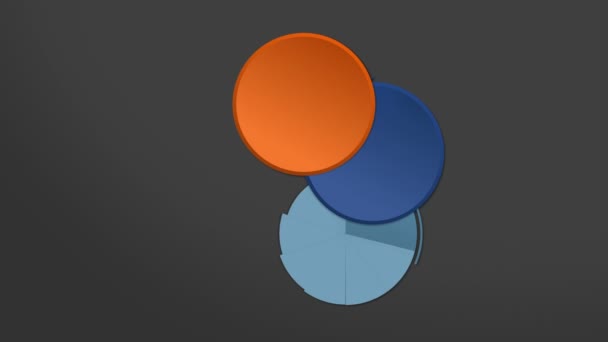 Cirkla diagram flödesschema, fem resultat cirkel, presentation templete. (ingår alpha) — Stockvideo