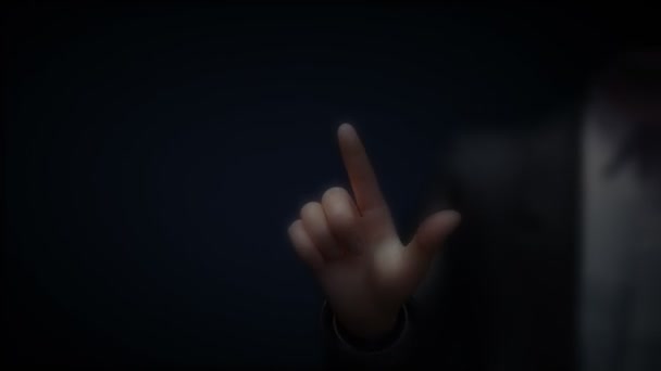 Homme d'affaires touchant circuit électronique incandescent et étaler l'éclairage .