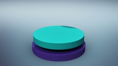 Sunum templete için Düşen Üç daire silindir diyagramı (alfa dahil)