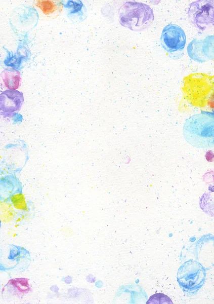 Bordo divertente colorato con bolle di sapone inchiostro e spruzzi — Foto Stock