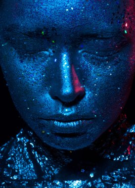 Mavi ve kırmızı ışık güzellik fotoğraf!