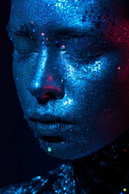 Mavi ve kırmızı ışık güzellik fotoğraf!