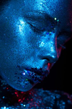 Mavi ve kırmızı ışık güzellik fotoğraf!