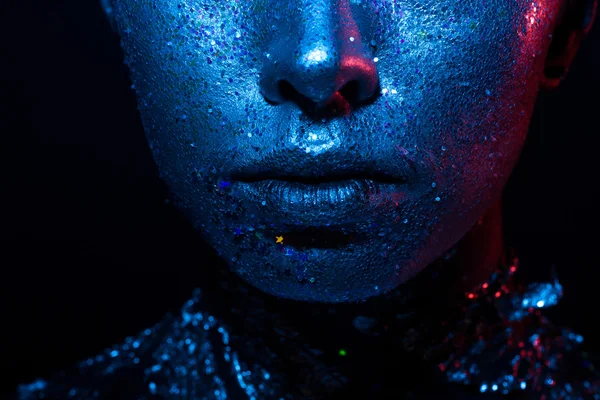 Blue and red light beauty photo! — Stock Photo, Image