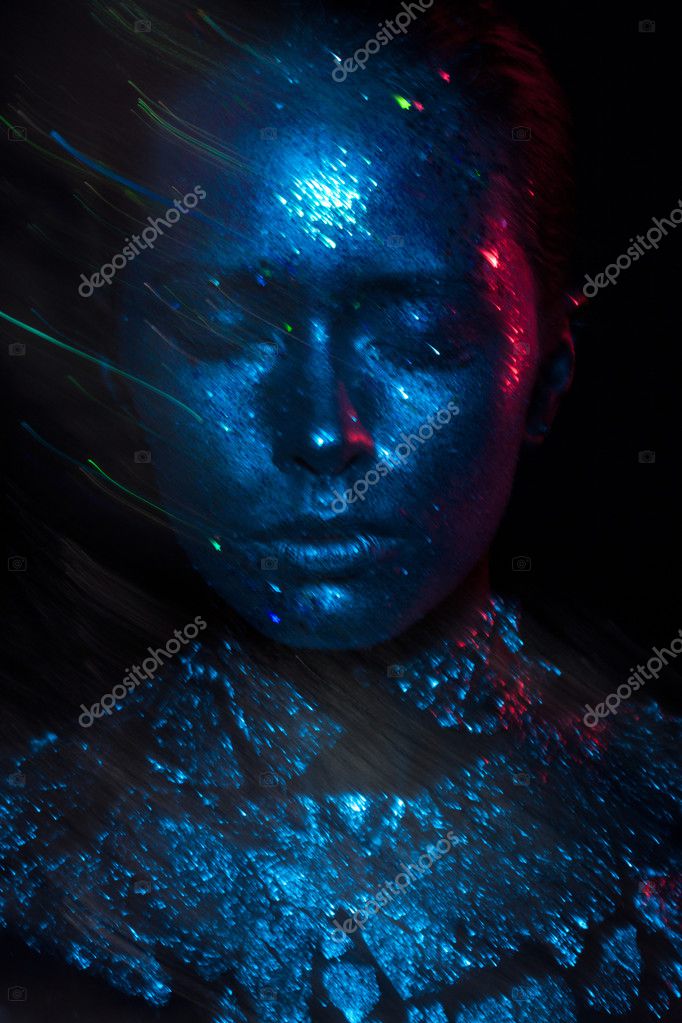 Blue and red light beauty photo!