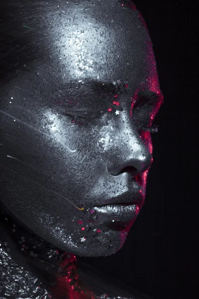 Güzellik! Bronz ve kırmızı ışık güzellik fotoğraf!