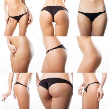 Mükemmel kadın kalça güzel. Seksi çıplak kalçalar. Fem kolaj