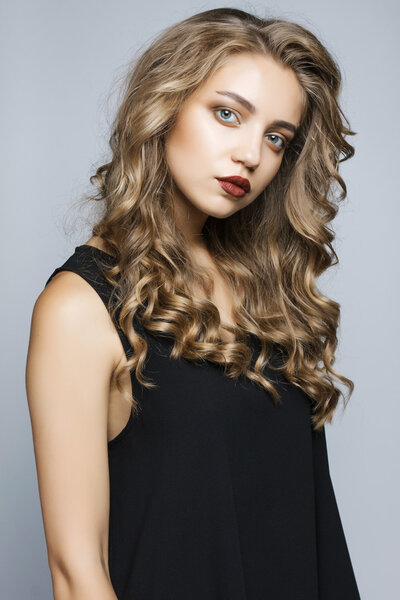 Portrait of beautiful sensual woman with elegant hairstyle. Perf