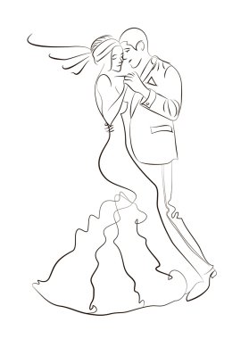 Bir düğün dansı vektör çizim