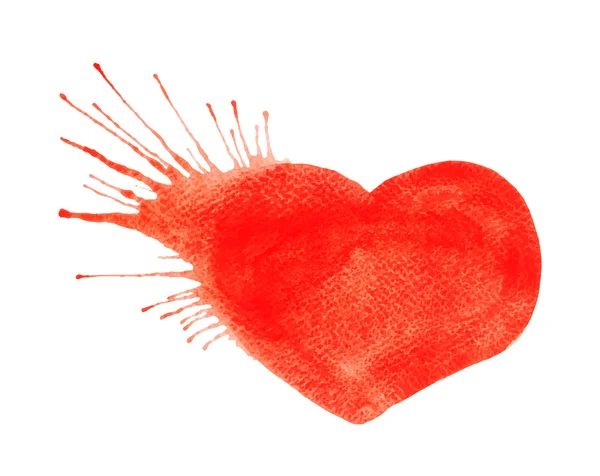 Akvarell illustration av ett hjärta — Stock vektor
