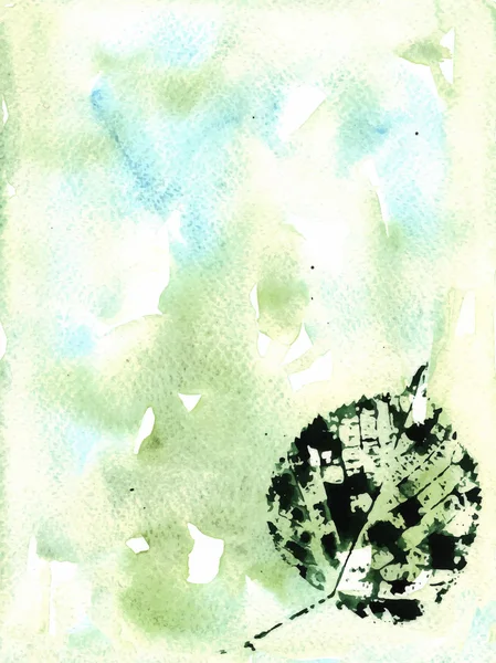 Aquarelle bacground avec motif feuillage — Image vectorielle