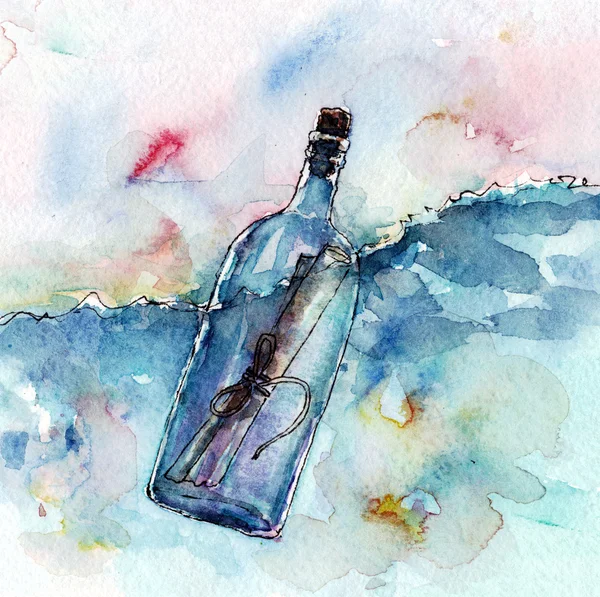 Şişe ve denizin bir harf