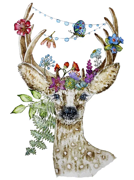 Karaca çiçekli çizimi