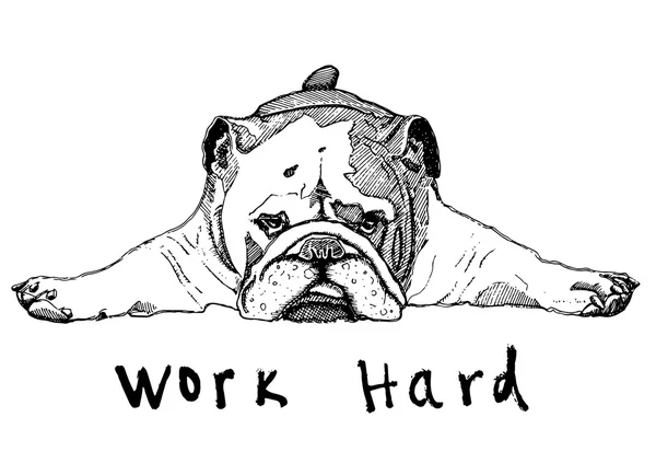 Hunden arbetar hårt — Stock vektor