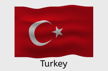 Türkiye 'nin bayrak simgesi, Türk bayrağı illüstrasyonu, Avrupa ve Asya