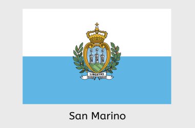 San Marino bayrak ikonu, San Marino bayrak vektör illüstrasyonu, Sammarinese, Avrupa
