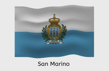 San Marino bayrak ikonu, San Marino bayrak vektör illüstrasyonu, Sammarinese, Avrupa