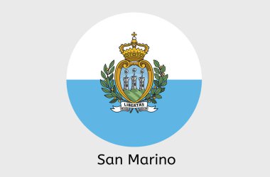 San Marino bayrak ikonu, San Marino bayrak vektör illüstrasyonu, Sammarinese, Avrupa