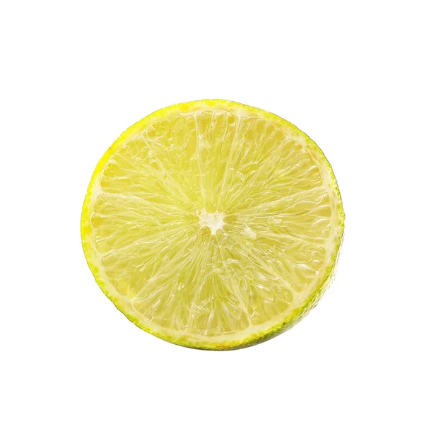 Tranche de citron isolée sur fond blanc — Photo